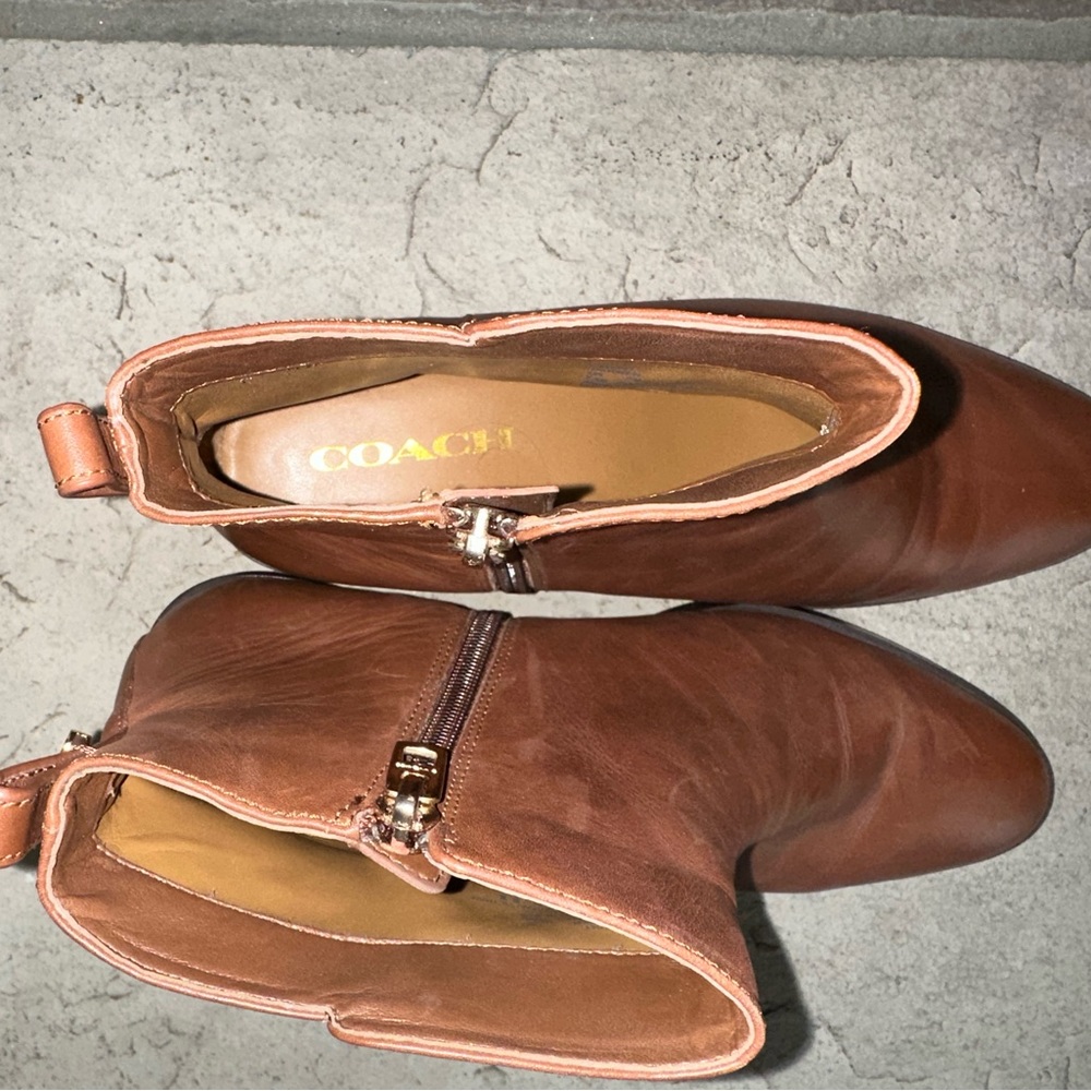 Coach brown leather boots NEW - Picture 2 of 8